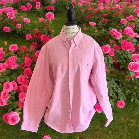 US POLO ASSN Mens Long Sleeve Shirt Size XL Pink Cotton Blend Button down - Picture 1 of 13